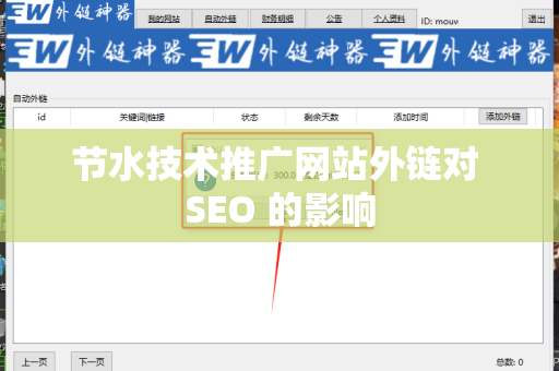 节水技术推广网站外链对 SEO 的影响