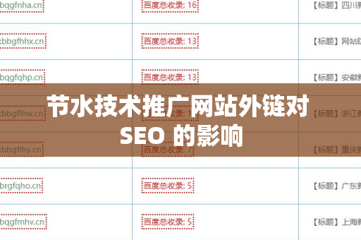 节水技术推广网站外链对 SEO 的影响