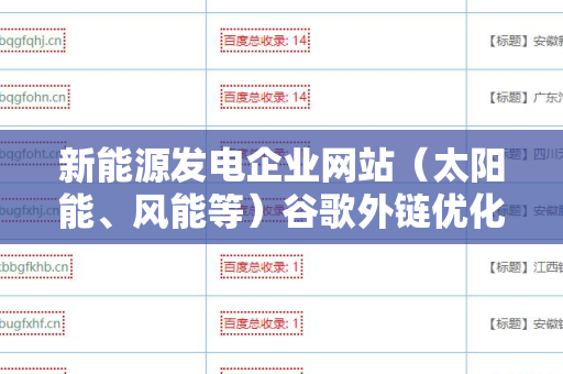 新能源发电企业网站（太阳能、风能等）谷歌外链优化的重要性与策略