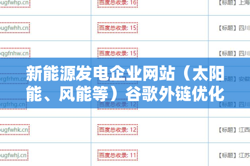 新能源发电企业网站（太阳能、风能等）谷歌外链优化的重要性与策略