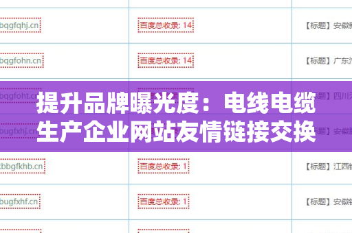 提升品牌曝光度：电线电缆生产企业网站友情链接交换平台的价值