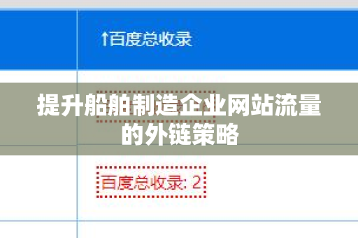 提升船舶制造企业网站流量的外链策略