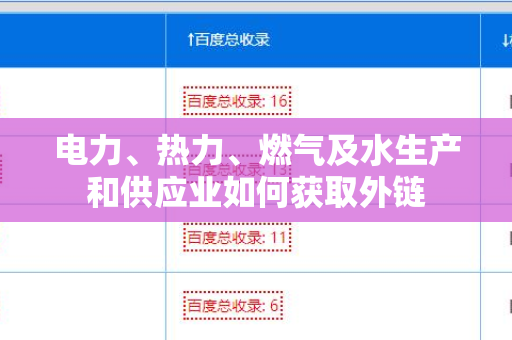 电力、热力、燃气及水生产和供应业如何获取外链