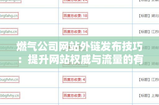 燃气公司网站外链发布技巧：提升网站权威与流量的有效方式