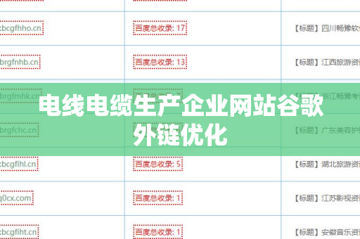 电线电缆生产企业网站谷歌外链优化