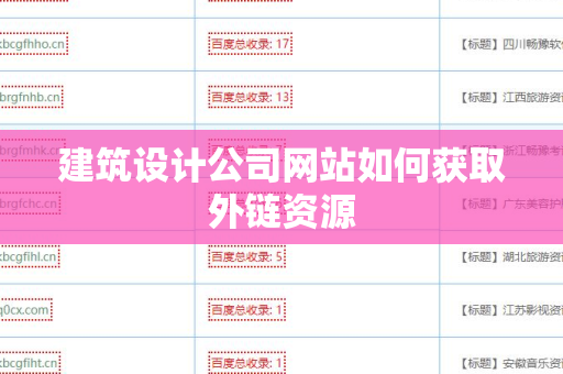 建筑设计公司网站如何获取外链资源