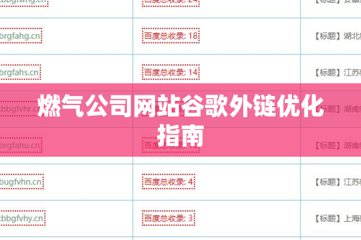 燃气公司网站谷歌外链优化指南