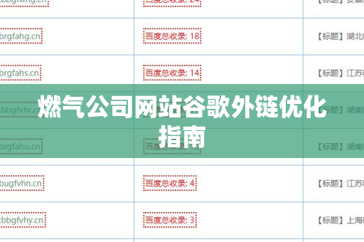 燃气公司网站谷歌外链优化指南