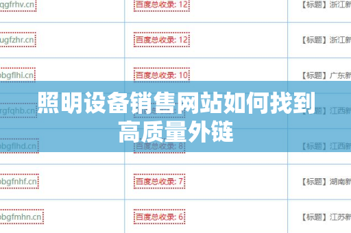 照明设备销售网站如何找到高质量外链