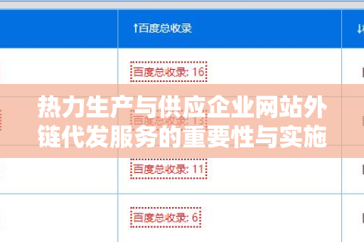 热力生产与供应企业网站外链代发服务的重要性与实施策略