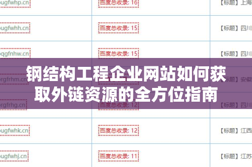 钢结构工程企业网站如何获取外链资源的全方位指南