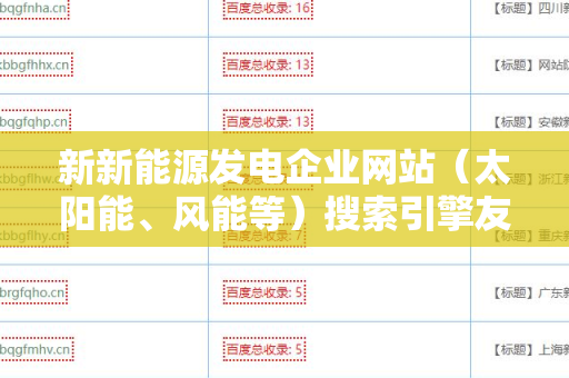 新新能源发电企业网站（太阳能、风能等）搜索引擎友好的外链优化策略