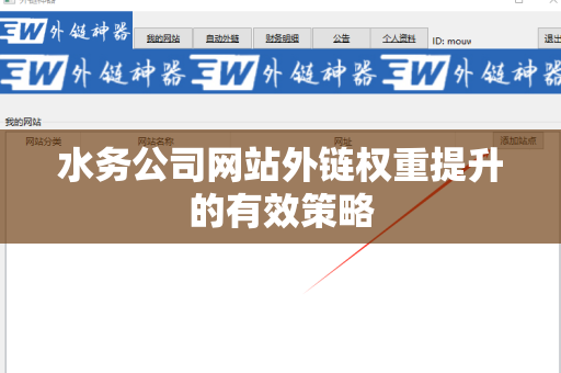 水务公司网站外链权重提升的有效策略