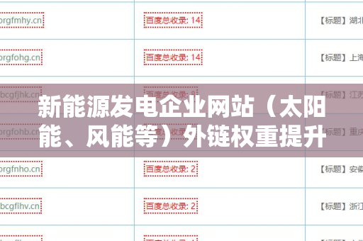 新能源发电企业网站（太阳能、风能等）外链权重提升的策略与技巧