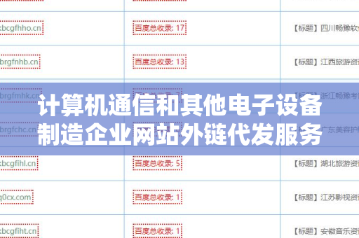计算机通信和其他电子设备制造企业网站外链代发服务
