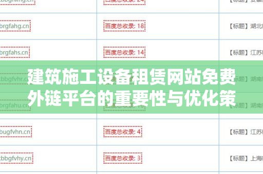 建筑施工设备租赁网站免费外链平台的重要性与优化策略