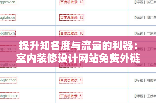 提升知名度与流量的利器：室内装修设计网站免费外链平台