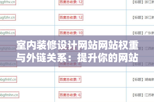 室内装修设计网站网站权重与外链关系：提升你的网站影响力