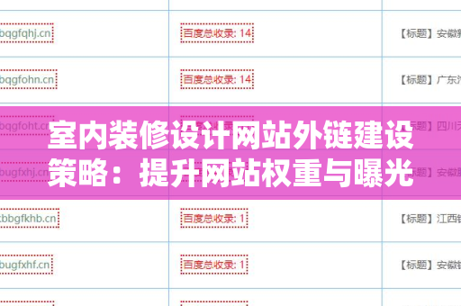 室内装修设计网站外链建设策略：提升网站权重与曝光率