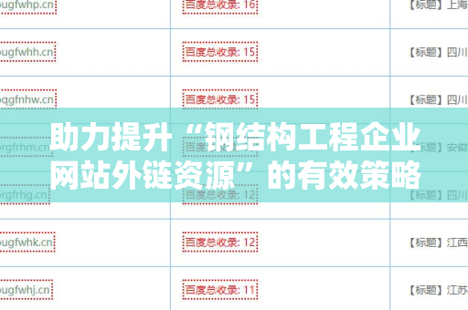 助力提升“钢结构工程企业网站外链资源”的有效策略