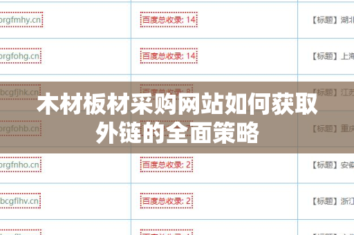 木材板材采购网站如何获取外链的全面策略