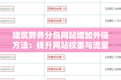 建筑劳务分包网站增加外链方法：提升网站权重与流量的策略
