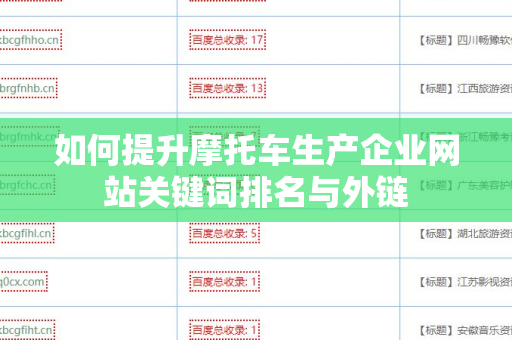 如何提升摩托车生产企业网站关键词排名与外链
