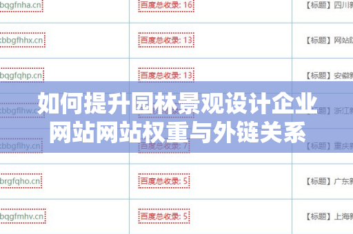 如何提升园林景观设计企业网站网站权重与外链关系