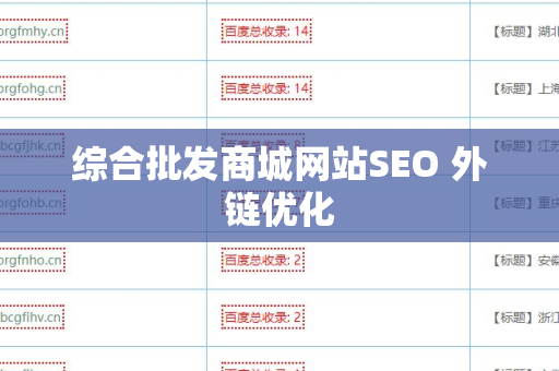 综合批发商城网站SEO 外链优化