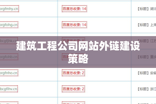 建筑工程公司网站外链建设策略