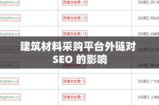 建筑材料采购平台外链对 SEO 的影响