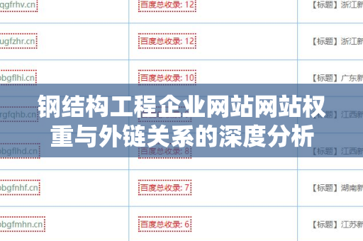 钢结构工程企业网站网站权重与外链关系的深度分析