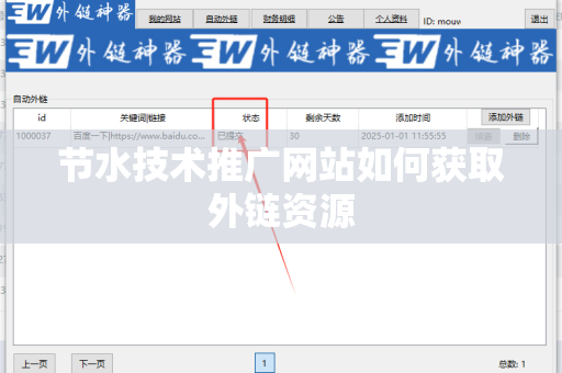 节水技术推广网站如何获取外链资源
