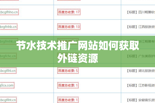 节水技术推广网站如何获取外链资源