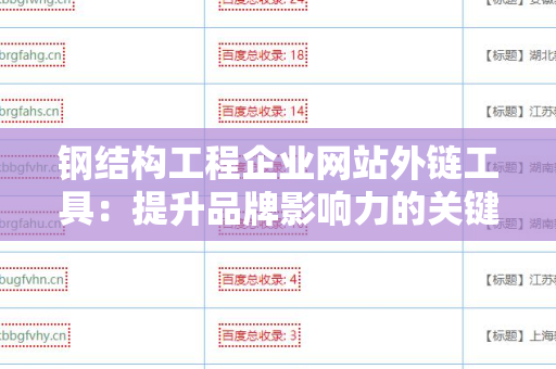 钢结构工程企业网站外链工具：提升品牌影响力的关键
