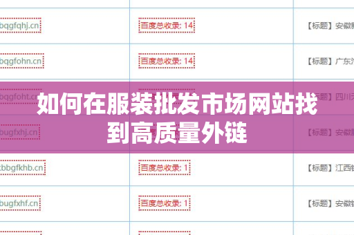 如何在服装批发市场网站找到高质量外链