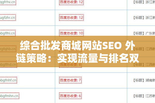 综合批发商城网站SEO 外链策略：实现流量与排名双丰收