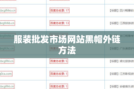 服装批发市场网站黑帽外链方法