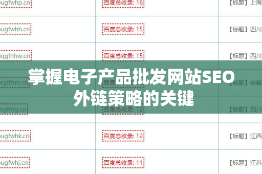 掌握电子产品批发网站SEO 外链策略的关键