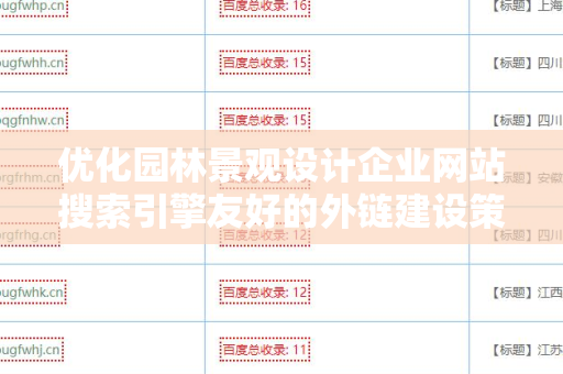 优化园林景观设计企业网站搜索引擎友好的外链建设策略
