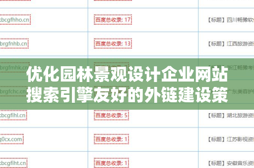 优化园林景观设计企业网站搜索引擎友好的外链建设策略