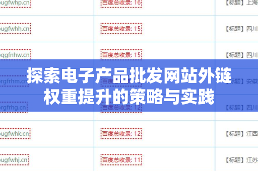 探索电子产品批发网站外链权重提升的策略与实践