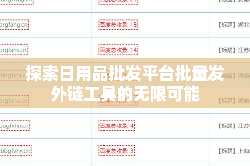 探索日用品批发平台批量发外链工具的无限可能