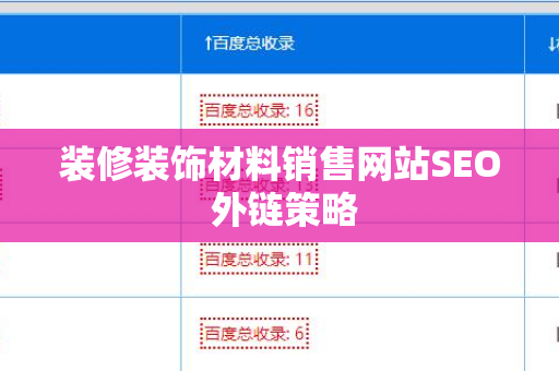 装修装饰材料销售网站SEO 外链策略
