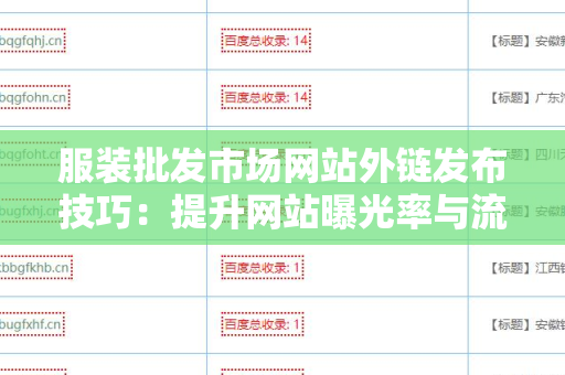 服装批发市场网站外链发布技巧：提升网站曝光率与流量的策略