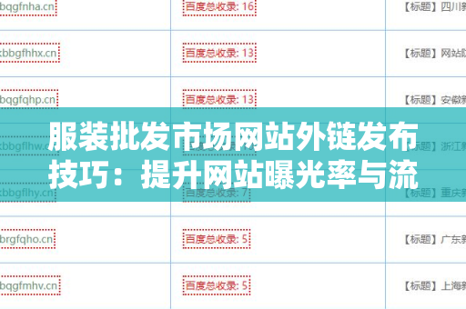 服装批发市场网站外链发布技巧：提升网站曝光率与流量的策略