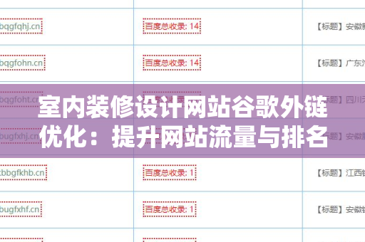 室内装修设计网站谷歌外链优化：提升网站流量与排名的有效策略