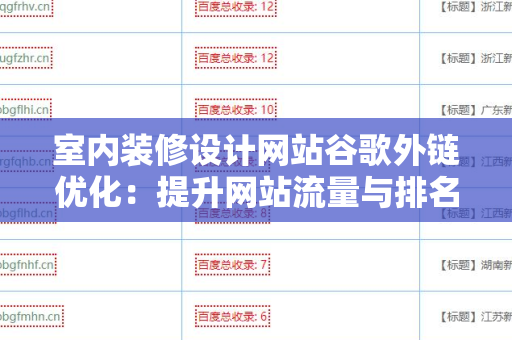室内装修设计网站谷歌外链优化：提升网站流量与排名的有效策略