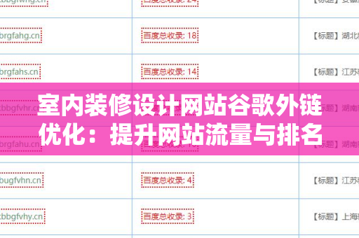 室内装修设计网站谷歌外链优化：提升网站流量与排名的有效策略