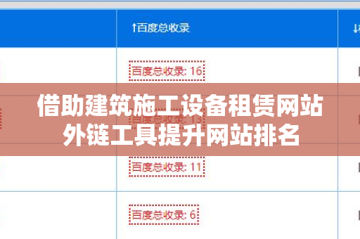 借助建筑施工设备租赁网站外链工具提升网站排名